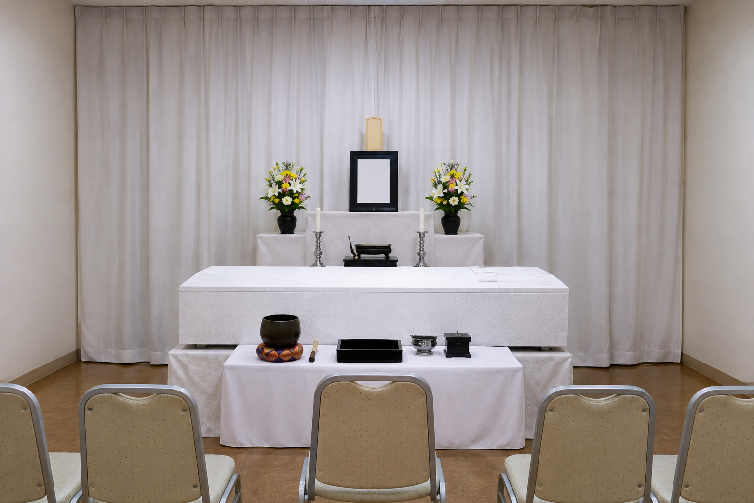小規模な式場での福祉葬のお見送りイメージ